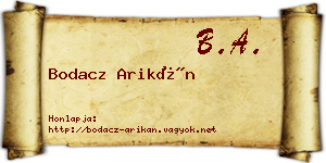 Bodacz Arikán névjegykártya